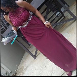Burgundy prom dress